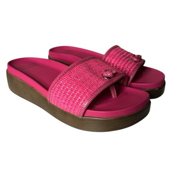 Donald Pliner NEW Farrah2 Sandals Woven Hot Pink Thong Slides Size 8M - Picture 2 of 8